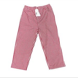 Edgehill Collection Red White Checkered Elastic Pants Game Day Boys Pants NWT 5